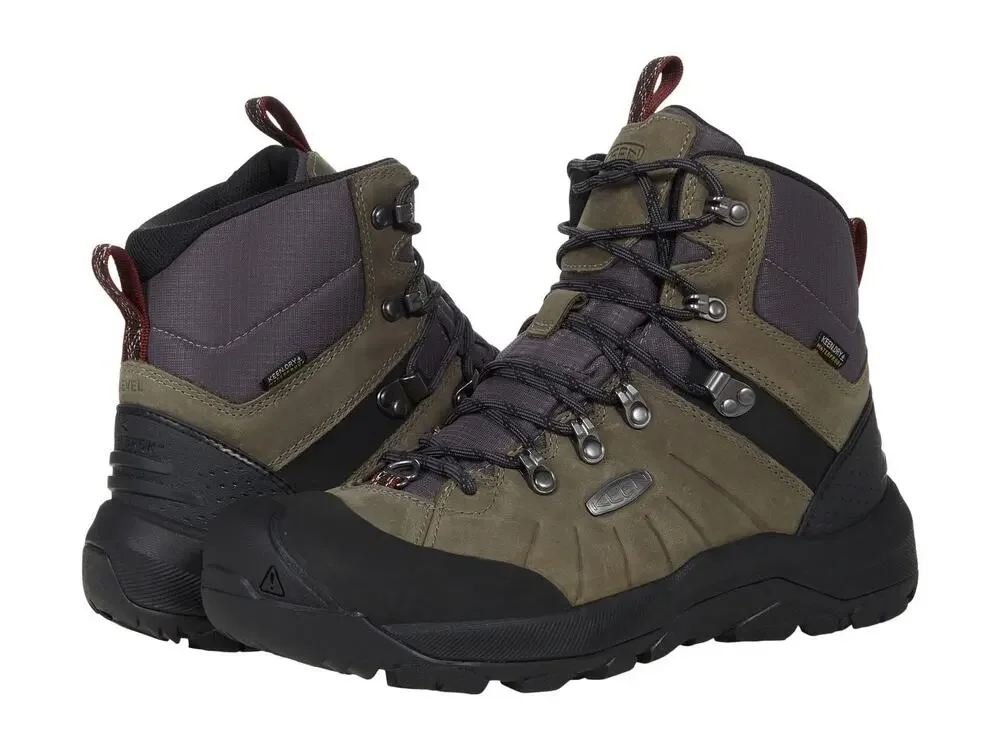 KEEN MEN’S REVEL 4 MID HEIGHT POLAR SNOW BOOT, STEEL GREY/MAGNET, 8 D  US